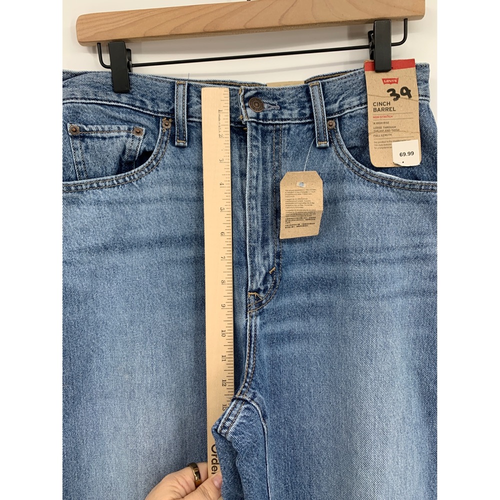 Levi Cinch Barrel Jeans Women 29 Blue 100% Cotton Fade Denim Pants NEW - Picture 7 of 10
